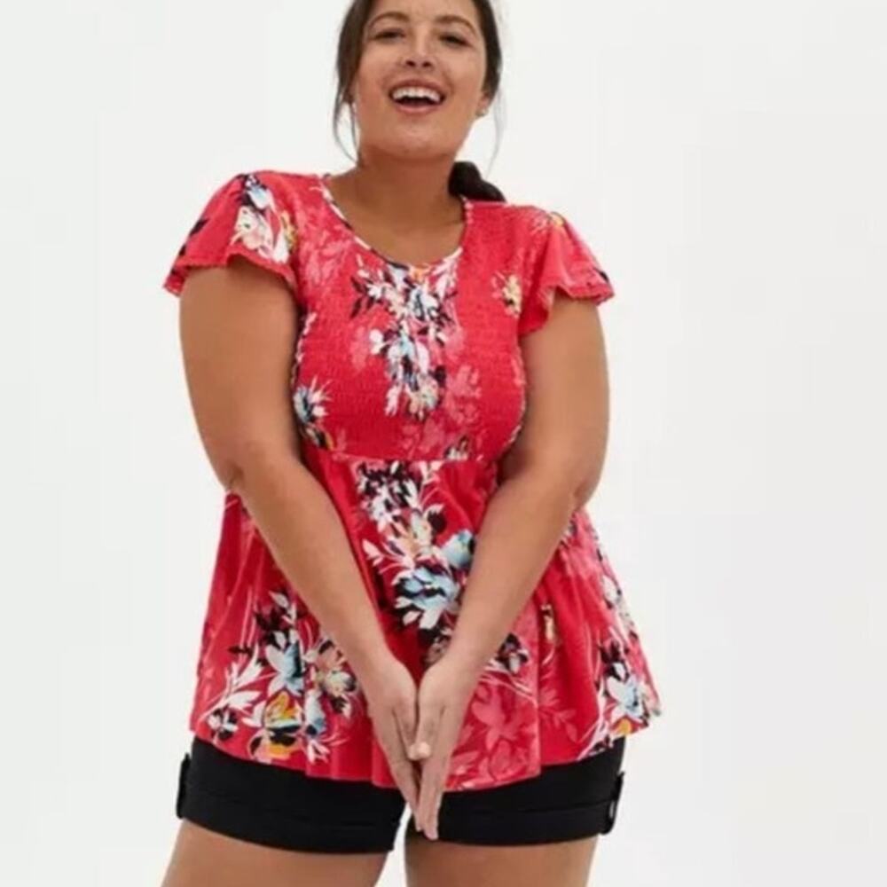 Torrid Floral Babydoll Top size 00